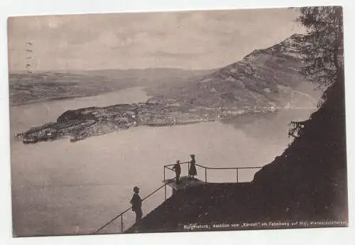 Bürgenstock Ausblick vom Känzeli am Felsenweg auf Rigi Vierwaldstättersee 1913