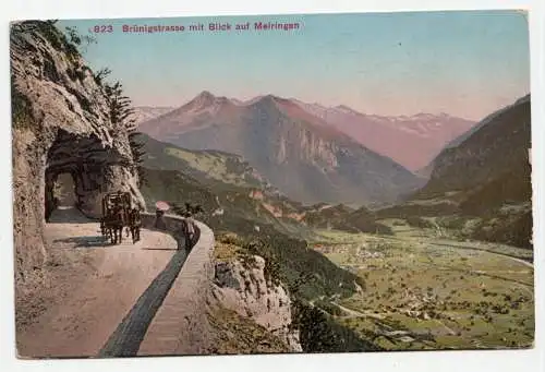 Brünigstrasse mit Blick auf Meiringen. jahr 1913