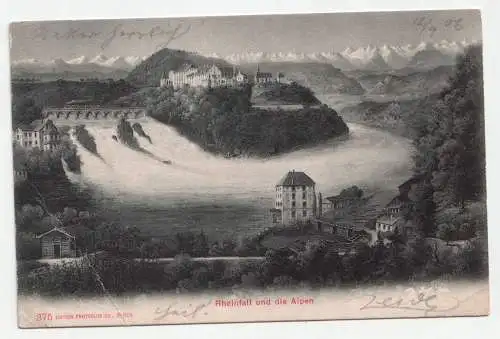 Rheinfall und die Alpen. jahr 1906