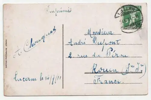 Zürich - Limmatquai und Polytechnikum-Universität. jahr 1911