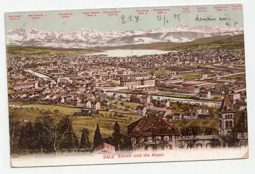 Zürich und die Alpen. jahr 1908