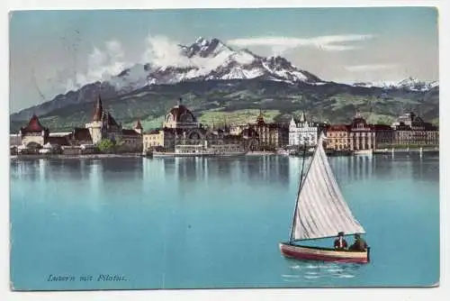 Luzern mit Pilatus. jahr 1912