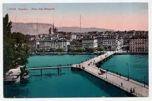 Geneve - Pont des Bergues. jahr 1914