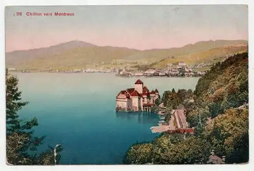 Chillon vers Montreux. jahr 1913