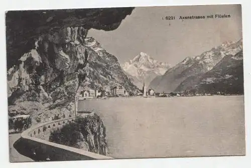 Axenstrasse mit Flüelen. jahr 1912
