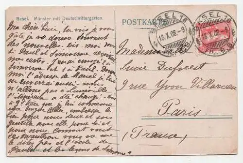 Basel. Münster mit Deutschrittergarten. jahr 1908