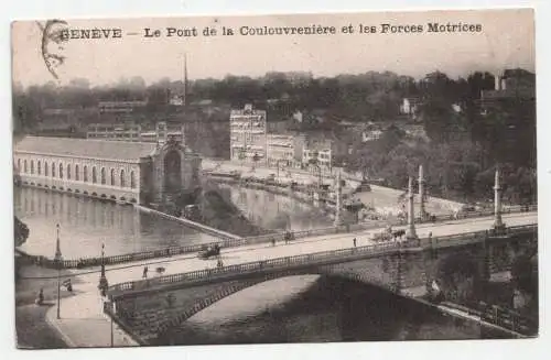 Geneve - Le Pont de la Coulouvreniere et les Forces Motrices. jahr 1907
