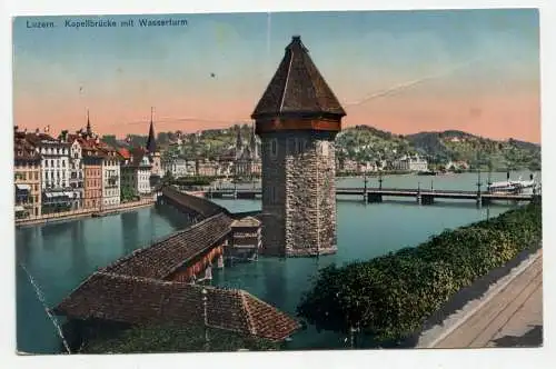 Luzern. Kapellbrücke mit Wasserturm