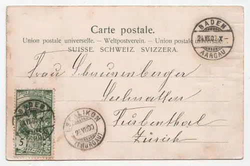 Baden. Bäder vom Schartenfels gesehen. jahr 1900