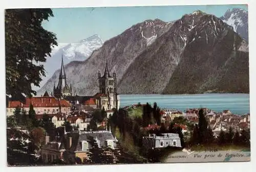 Lausanne. Vue prise de Beaulieu. jahr 1913