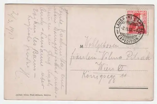 Lausanne. Vue prise de Beaulieu. jahr 1913