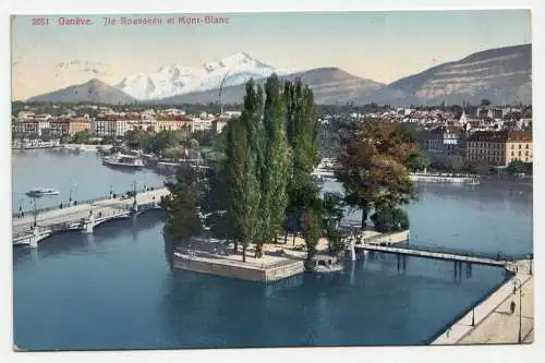 Geneve. Ile Rousseau et Mont-Blanc. jahr 1913