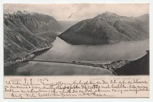 Lugano. Luganersee von Monte Salvatore aus. jahr 1903