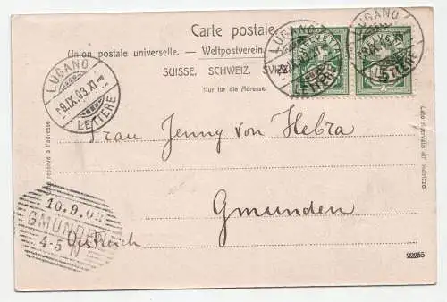 Lugano. Luganersee von Monte Salvatore aus. jahr 1903