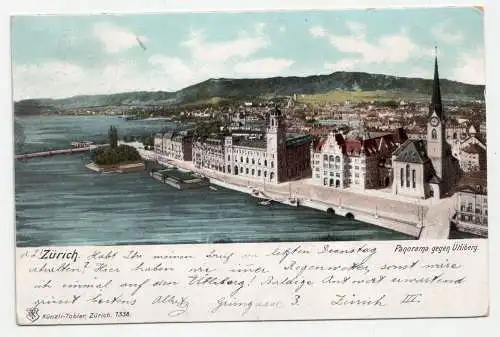 Zürich. Panorama gegen Ütliberg. jahr 1903