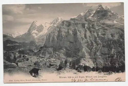 Mürren 1636 m mit Eiger, Mönch und Jungfrau. jahr 1903