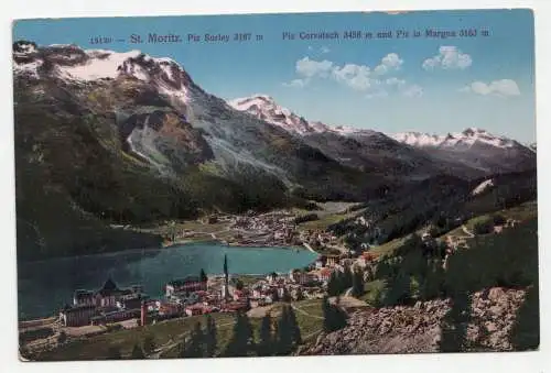 St. Moritz. Piz Surley, Piz Corvatsch und Piz la Margna.