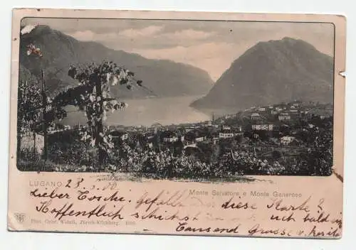 Lugano. Monte Salvatore e Monte Generoso. jahr 1900