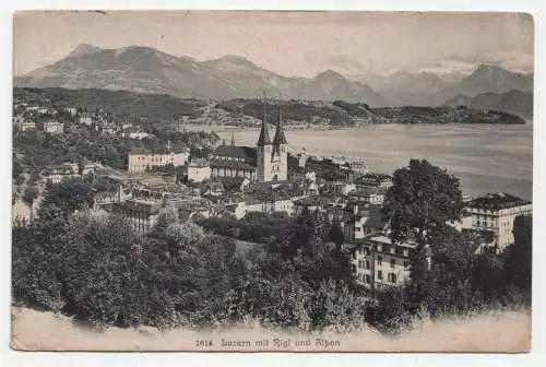 Luzern mit Rigi und Alpen. jahr 1906
