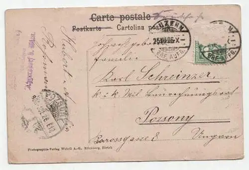 Luzern mit Rigi und Alpen. jahr 1906