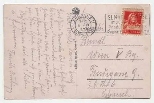 Geneve - Ile J.J. Rousseau et le Mont-Blanc. jahr 1928