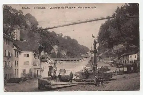 Fribourg. - Quartier de l Auge et vieux remparts. jahr 1909