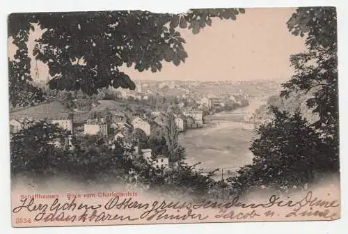 Schaffhausen - Blick vom Charlottenfels. jahr 1905
