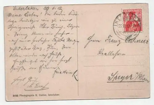 Interlaken. Mönch und Jungfrau. jahr 1912