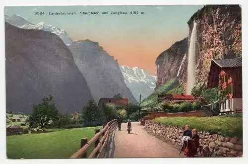 Lauterbrunnen. Staubbach und Jungfrau. 4167 m.