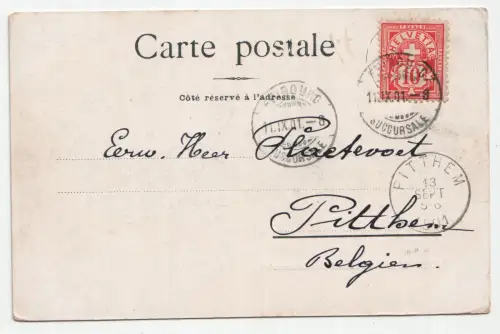 Fribourg. Le Grand pont suspendu. jahr 1901