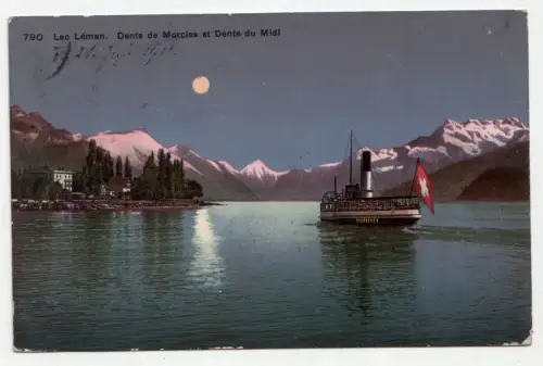 Lac Leman. Dents de Morcles et Dents du Midi. jahr 1911