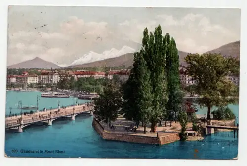 Geneve et le Mont Blanc. jahr 1910