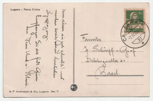 Lugano - Parco Civico. jahr 1923