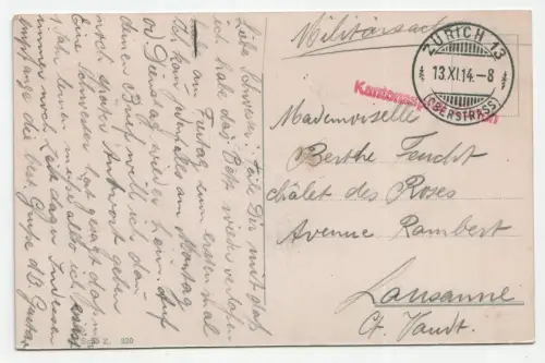 Zürich vom Engehafen aus. jahr 1914