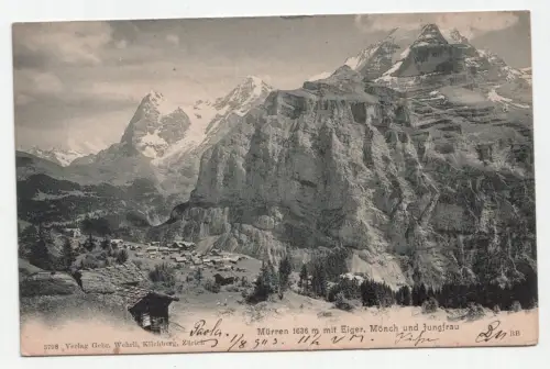 Mürren 1636 m mit Eiger, Mönch und Jungfrau. jahr 1903