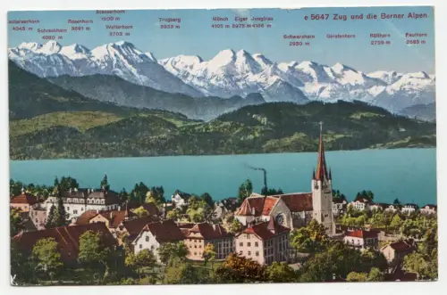 Zug und die Berner Alpen. jahr 1909