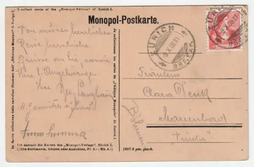 Zürich vom Polytechnikum. jahr 1908