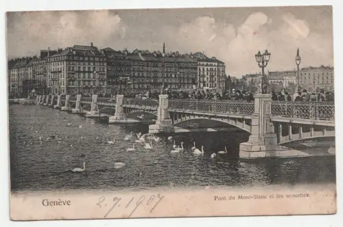 Geneve. Pont du Mont-Blanc et les mouettes. jahr 1907