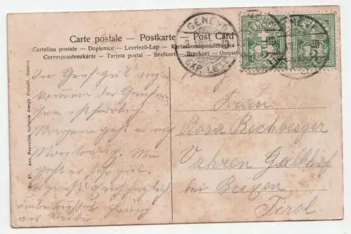 Geneve. Pont du Mont-Blanc et les mouettes. jahr 1907