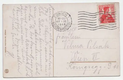 Zürich - Alpenquai - Rotes Schloss und Tonhalle. jahr 1913