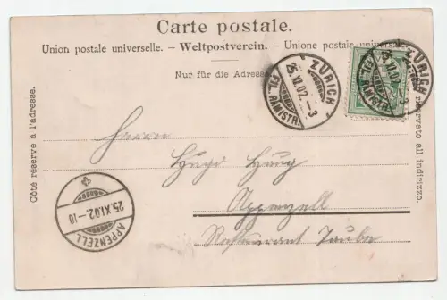 Zürich - Quaibrücke mit dem Uetliberg. jahr 1902