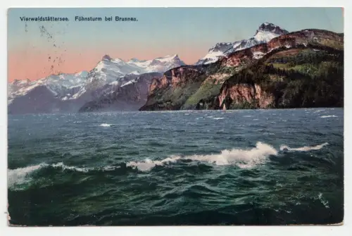 Vierwaldstättersee. Fohnsturm bei Brunnen. jahr 1914