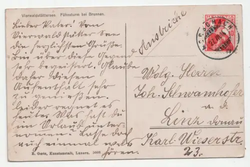 Vierwaldstättersee. Fohnsturm bei Brunnen. jahr 1914