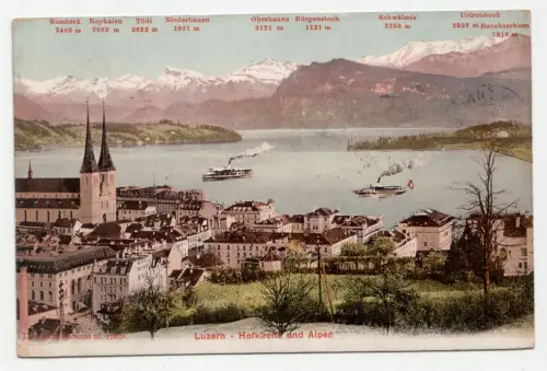 Luzern - Hofkirche und Alpen. jahr 1907