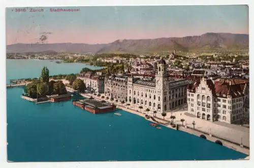 Zürich - Stadthausquai. jahr 1912