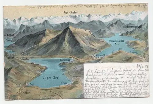 Rigi, Vierwaldstatter See. Zuger See. jahr 1904
