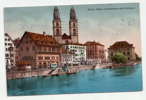 Zürich. Rüden, Großmünster und Helmhaus. jahr 1913