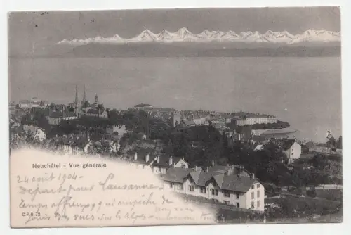 Neuchatel - Vue generale. jahr 1904