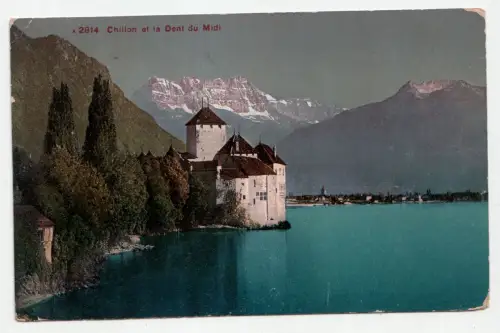 Chillon et la Dent du Midi. jahr 1911