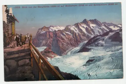 Blick von der Berglibütte auf Wetterhorn und Schreckhorn